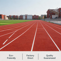 Piste d'athlétisme extérieure respirante à double couche en caoutchouc PU, homologuée IAAF, configuration standard de 400 mètres pour les stades australiens