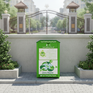 Bac de recyclage de vêtements usagés, bac de don de vêtements, bac à cartons usagés, <span class=keywords><strong>casier</strong></span> à colis en acier galvanisé sur pied - Product Image 5