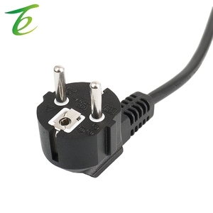 Ürün kuyruk güç kablosu ile avrupa stdard üç çekirdekli avrupa fiş tel dirsek iki fiş siyah saf bakır güç kablosu - Product Image 4