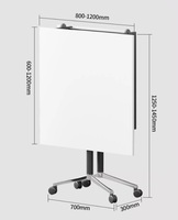 Table de réunion moderne pliable, table de formation modulaire grande taille à plateau relevable pour école et bureau, mobile
