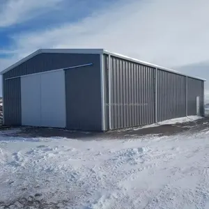 キャンプハンガーガレージ用のカスタマイズされたプレハブ産業用Hセクション鉄骨構造材料フレーム建築倉庫