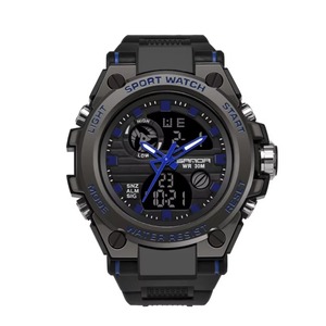 Trendy Men's Dual Display Digital Multi-Functional <b>Watch</b> with Stopwatch Alarm Shockproof Silicone Band Casual Sport Wristwatch - Product Image 4