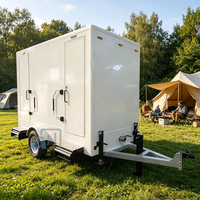 Remorque de toilettes mobiles de luxe à 2 postes de toilette, norme américaine, à vendre