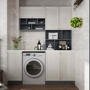 Venta Directa de Fábrica, Mueble de Lavandería con Fregadero Interior Minimalista Personalizado, Diseño Moderno - Product Image 2