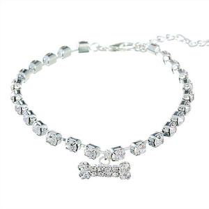 उच्च गुणवत्ता Bling Rhinestones हड्डियों कुत्ते के सामान लक्जरी पालतू हार - Product Image 5