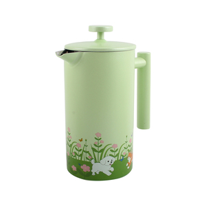 Cartoon Dog Cat Design Green Stainless Steel French Press <b>Coffee</b> <b>Maker</b> - Product Image 3