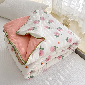 Trapunta Estiva in Cotone Lavato con Filato Stropicciato, Piuma e Seta, Morbida, Lavabile in Lavatrice, Sottile, Stile Moderno e Semplice, Transfrontaliero - Product Image 2