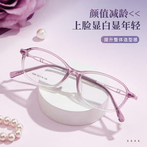 Gafas de mujer Danyang con montura redonda de TR90, borde de 4 mm de ancho, patillas huecas, antideslizantes, montura completa, lentes acrílicas - Product Image 4