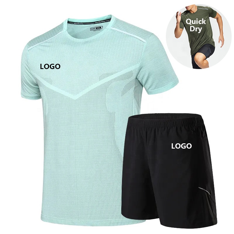 Abbigliamento sportivo da uomo a manica corta ad asciugatura rapida pantaloncini da corsa sportivi tuta da ginnastica basket Squash calcio set tuta