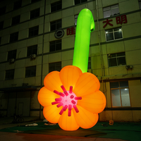 Fleur géante gonflable à l'envers avec étamines détaillées, imperméable, installation rapide, décoration artistique pour événements et fêtes en centre commercial