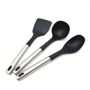 Juego de Utensilios Inteligentes Olycoop KT1706 de 9 Piezas, Mangos de Acero Inoxidable 430, Nylon de Grado Alimenticio, Opción de Logotipo Grabado, en Stock, Hecho en China - Product Image 3