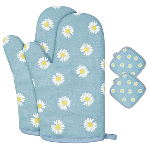Eco-Friendly Reusable Multi-Purpose Classic Style Cotton <b>Oven</b> Mitts Dishwasher Safe <b>Oven</b> Safe Custom Printed Logo Made Labels - Product Image 1