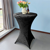 Housses de table rondes en velours Spandex pour salons professionnels et expositions, avec impression de logo personnalisé, certifiées OEKO-TEX, 24 couleurs, tricotées
