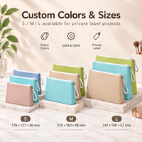 Pochette cosmétique en silicone personnalisée, étanche, pour voyage, avec sangle de poignet, options de logo OEM et fermeture éclair