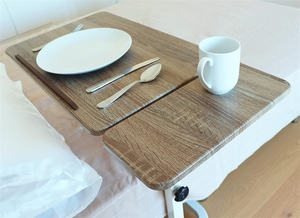 Meja samping tempat tidur medis bentuk U hitam, dengan tinggi roda, miring dapat disesuaikan, Overbed untuk rehabilitasi rumah sakit, mudah untuk dilepas - Product Image 6