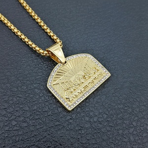 Collar de Moda Hip Hop La Última Cena, Chapado en Oro, con Incrustaciones de Diamantes, Cadena Cubana, Joyería para Hombre - Product Image 2
