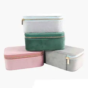 Nice Soft Colorful Velvet Jewelry Ring Earring Necklace Pendant Watch Organizer Packaging Travel Gift Storage Box Zipper Bag