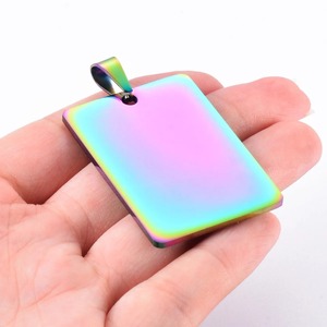 28*40mm Rectangle Stainless Steel <b>Dog</b> <b>Tag</b> ID <b>Tag</b> Blank Pendant 6 Colors No Fade Waterproof - Product Image 6