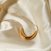 Collier en acier inoxydable doré 18 carats étanche simple sourire Collier en acier titane tendance pour femmes