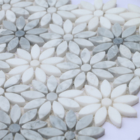 Carreaux de mosaïque en marbre jet d'eau de haute qualité mélange de motifs de fleurs modernes avec conception de parquet pour la décoration murale intérieure d'hôtel