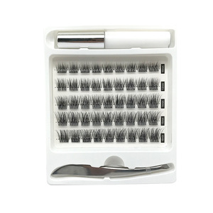 Kit de Extensiones de Pestañas Individuales con Aplicador de Sellado de Pestañas de Pelo Sintético Hecho a Mano, Pestañas Precortadas de 10-16mm, Tira Completa DIY - Product Image 4