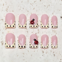 Uñas Postizas Acrílicas Hechas a Mano en Oferta, 10 Piezas Reutilizables, Diseño Cuadrado Estilo Francés para Dedos de Maniquí