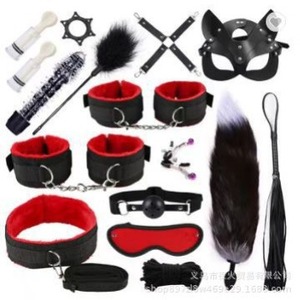 Sex toys, plush woven ribbon <b>set</b>, 15 pieces, SM handcuffs and shackles, adult products, cross-border exclusive sex toys. - Product Image 1