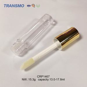 Conteneur de gloss à lèvres rond de 13,0 à 17,8 ml, flacon cosmétique en plastique épais, flacon vide transparent, tubes de gloss à lèvres avec un grand pinceau - Product Image 3