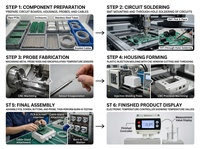 Transmetteur numérique industriel haute précision MTH300S 0.3C avec écran LCD, capteur PT100 de 2m en acier inoxydable 304SS, OEM
