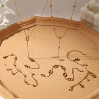 Bracelet minimaliste en forme de nez de cochon, plaqué or 18 carats, en acier inoxydable, avec anneau de doigt, pour femmes, bijoux en perles
