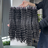 Extensions de Cheveux Naturels Non Transformés du Cambodge en Gros, Cheveux Vierges Bruts Doublement Étirés, Ondulés Bouclés, Tissage de Cheveux 100g, Toutes Couleurs