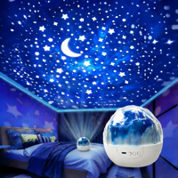 Proyector Láser Youkela, Lámpara de Proyección Recargable por USB, Lámpara LED Láser, Luz Nocturna, Mini Proyector para Fiestas en Interiores