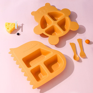<strong>Cartoon</strong> Bear <strong>Shaped</strong> Dinner Plate Suitable for Children Environmentally Friendly Food <strong>Tray</strong> with Independent Tableware and Bowl