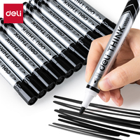 Deli EU00120 # Marker Bullet Tip 2.0mm NOIR Charpentier Non toxique Faible odeur Bureau à domicile Réunion d'enseignement