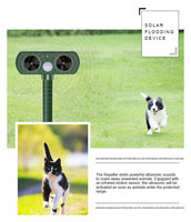 Répulsif d'animaux solaire extérieur étanche à ultrasons pour le contrôle des aboiements de chiens et la dissuasion des souris, chats, oiseaux et singes