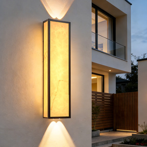 Lámpara de pared para exteriores Nightsappan, IP65, impermeable, moderna, minimalista, de mármol, para patio, jardín, puerta, 60x15cm - Product Image 1