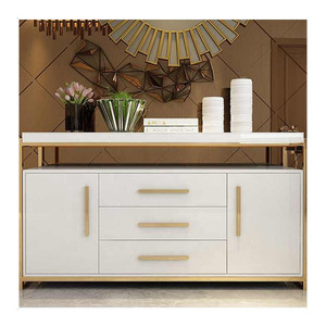 <span class=keywords><strong>Buffet</strong></span> de rangement léger de luxe en acier inoxydable doré <span class=keywords><strong>buffet</strong></span> en <span class=keywords><strong>bois</strong></span> brillant - Product Image 1