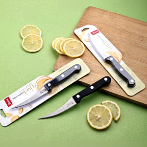 Couteau de cuisine ANAX RIVET en acier inoxydable, écologique, à lame courbée et dentelée, compatible lave-vaisselle, idéal pour couper les agrumes et les steaks - Product Image 1