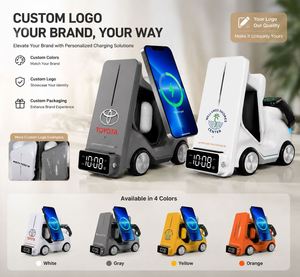 Caricatore Wireless a Forma di Auto, Stazione di Ricarica 3 in 1 a Forma di <span class=keywords><strong>Tesla</strong></span> con Design a Carrello Elevatore per Telefono e Orologio OEM - Product Image 3