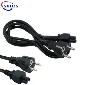 Cee7/7 Pin redondo de la UE a IEC320 C15 Conector con muescas de bloqueo Cable de alimentación de CA 220V 10A 3*0,75mm Cable 5Ft