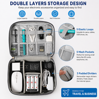 Bolsa Organizadora de Accesorios Electrónicos de Gran Capacidad Personalizada, Bolsa de Almacenamiento para Cables y Cargadores de Viaje, Bolsa de Cosméticos Portátil