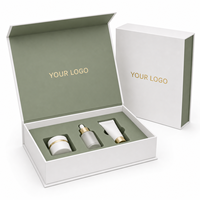 Caja de Regalo de Lujo para Cuidado de la Piel con Logotipo Personalizado, Caja de Embalaje de Papel Rígido Magnético para Juego de Botellas, Frascos y Tubos de Cosméticos