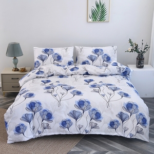 Sábana de cama personalizada, funda de edredón, colcha ajustada, juego de cama, funda de edredón de microfibra con flores botánicas - Product Image 3