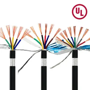 RVVP UL Approved 99.99% Pure Copper PVC 0.3mm 0.5mm 1.5mm 2mm 4mm 6mm 6 7 8 Core Electrical Cable Control Signal Shield Wire