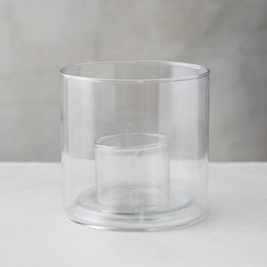 Soplado a mano claro borosilicato doble <span class=keywords><strong>pared</strong></span> cilindro vidrio té luz candelabros - Product Image 1