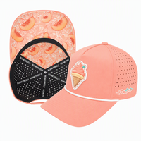 Casquettes de baseball personnalisées pour hommes à visière plate avec logo en PVC découpé au laser, perforées, pour le golf, imperméables et résistantes à l'eau