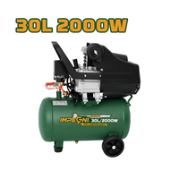 Compresseur d'air à piston portable lubrifié à l'huile de 30 L, 2000 W, haute pression, OEM pour outils pneumatiques de construction