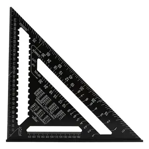 12 polegadas Metric Triângulo Liga de Alumínio Ferramenta de Medição Governante Ângulo Transferidor Carpintaria 30cm Leitura Rápida Layout Quadrado Calibre