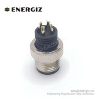 M12 8 broches laiton Shell Plug 3P/4 broches circulaire plastique cuivre Contact alimentation femelle/mâle connecteur câble automobile IP67 adaptateur