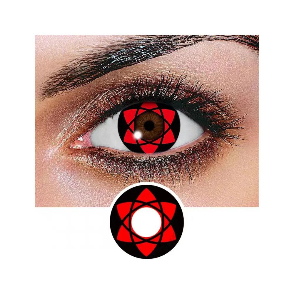 Realcon fancy look sharingan anime contact lenses high quality Color Contact lens cosplay eyes lenses